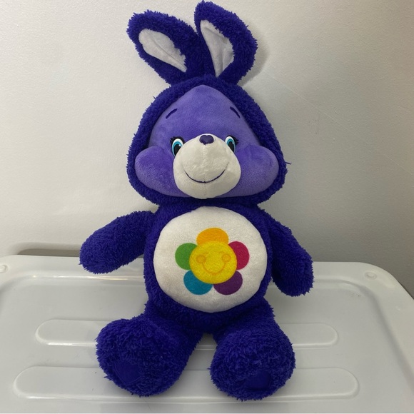 Care Bears Just Play Harmony 15” Easter Purple Plush Bunny Ears Hood - Picture 1 of 9